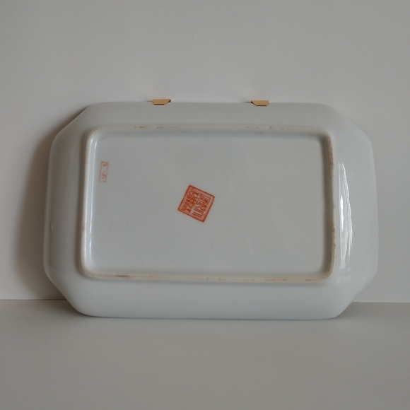 !! SOLD !! Qianlong Mark Chinese Dish Tray Mandarin Ducks - Picture 3 of 12